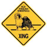Xing Sign Old English Sheepdog Plastic 10.5 x 10.5 inches
