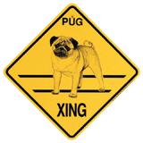 Xing Sign Pug Plastic 10.5 x 10.5 inches