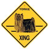 Xing Sign Yorkie Long Coat Plastic 10.5 x 10.5 inches