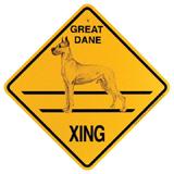 Xing Sign Great Dane Cropped Plastic 10.5 x 10.5 inches