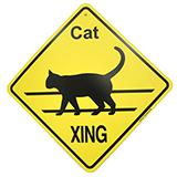 Xing Sign Cat Plastic 10.5 x 10.5 inches