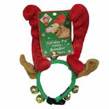 Holiday Deluxe Reindeer Antlers with Bells Lg 