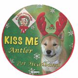 Kiss Me Holiday Antlers Dog Headband