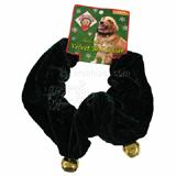 Green Velvet Holiday Bell Collar Large