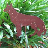Haute Steel Garden Stake German Shepherd Dog