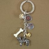 Key Chain Pit Bull Terrier with 5 Charms