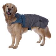 Outward Hound Dog RainCoat Ice Blue and Elephant Grey Large