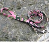 Camo Pink and Green Nylon Dog Leash 4 x 5/8