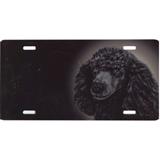 Aluminum Dog Breed License Plate with Black Poodle