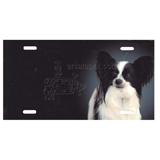 Aluminum Dog Breed License Plate with Papillon