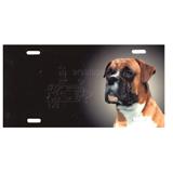 License Plate Boxer Uncropped Ears