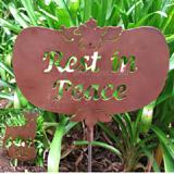 Haute Steel Garden Stake Rest in Peace