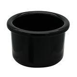 Crock-Style Plastic Bird Dish Black 8 oz 3.75-inch