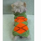 Handmade Sweater Wool Argyle Green 3XL