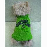 Handmade Dog Sweater Wool Shamrock Large