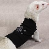 Biddie Buddies Rhinestone Ferret Tee Skull Medium