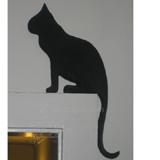 Silhouette Cat Sitting Door or Window Frame Ornament