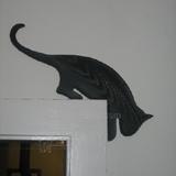 Silhouette Cat Jumping Door or Window Frame Ornament