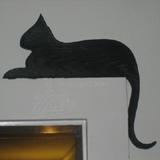 Silhouette Cat Resting Door or Window Frame Ornament