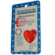 Reflex Large Heart Reflecting Dog Tag Red