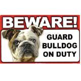 Sign Guard Bulldog On Duty 8 x 4.75 inch Laminated