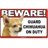 Sign Guard Chihuahua Apple On Duty 8 x 4.75 inch Laminated