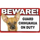 Sign Guard Chihuahua Tan On Duty 8 x 4.75 inch Laminated