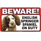 Sign Guard English Springer On Duty 8 x 4.75 inch Laminated