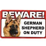 Sign Guard German Shepherd On Duty 8 x 4.75 inch Laminated