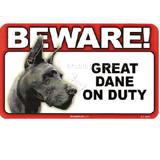 Sign Guard Great Dane On Duty 8 x 4.75 inch Laminated