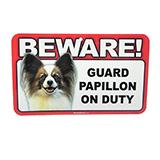Sign Guard Papillon On Duty 8 x 4.75 inch Laminated