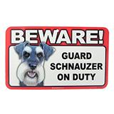 Sign Guard Schnuazer On Duty 8 x 4.75 inch Laminated