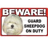 Sign Guard Sheepdog On Duty 8 x 4.75 inch Laminated