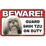 Sign Guard Shih Tzu On Duty 8 x 4.75 inch Laminated