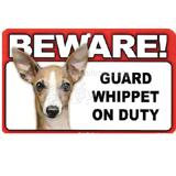 Sign Guard Whippet On Duty 8 x 4.75 inch Laminated