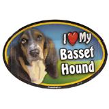 Dog Breed Image Magnet Oval Basset Hound