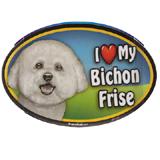 Dog Breed Image Magnet Oval Bichon Frise