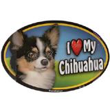 Dog Breed Image Magnet Oval Chihuahua Long Haired