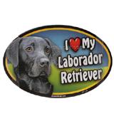 Dog Breed Image Magnet Oval Laborador Black