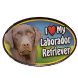 Dog Breed Image Magnet Oval Laborador Chocolate