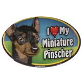 Dog Breed Image Magnet Oval Minature Pinscher