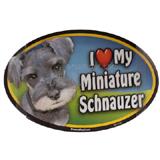 Dog Breed Image Magnet Oval Minature Schnauzer
