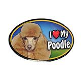 Dog Breed Image Magnet Oval Poodle Toy