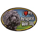 Dog Breed Image Magnet Oval Portuguese Water Dog