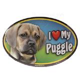 Dog Breed Image Magnet Oval Puggle