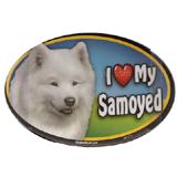 Dog Breed Image Magnet Oval Samoyed