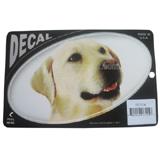 Oval Vinyl Dog Decal Yellow Lab Picture