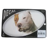 Oval Vinyl Dog Decal Pit Bull Picture