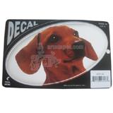 Oval Vinyl Dog Decal Dachshund Picture