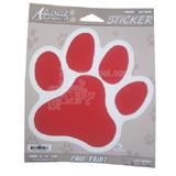 5-1/4-inch Decal Red Dog Paw Print